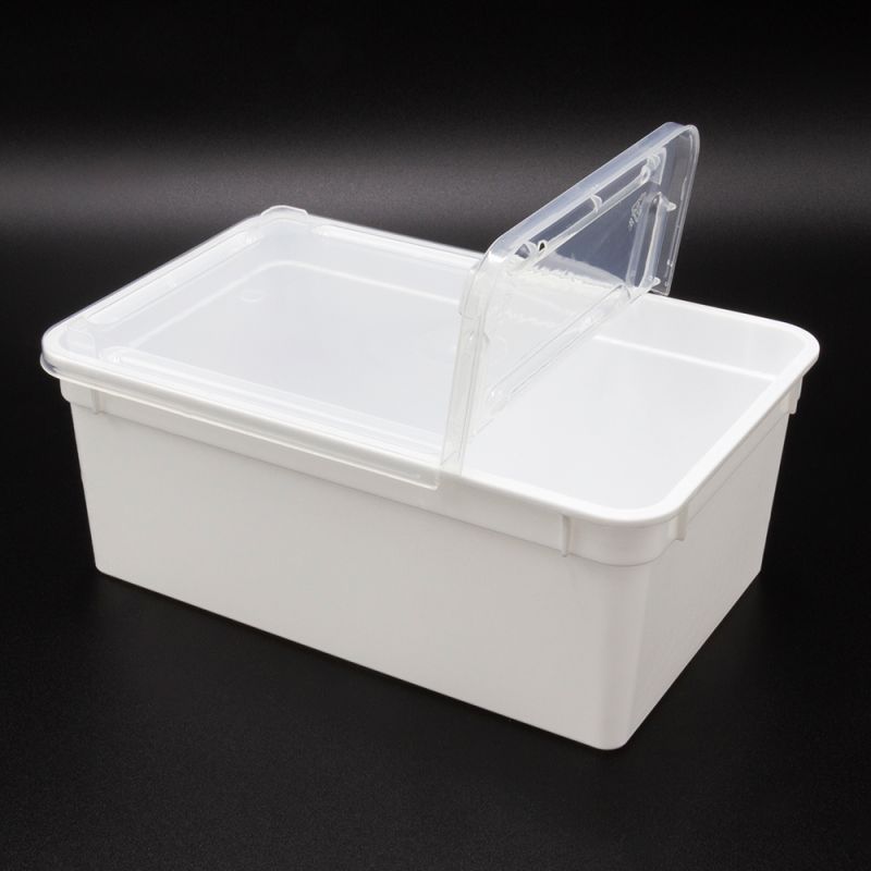 Dose 1,3 Liter – 18,5 × 12,5 × 7,5 cm – Weiß mit Klarsichtdeckel – Bild 3