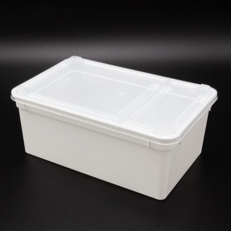 Dose 1,3 Liter – 18,5 × 12,5 × 7,5 cm – Weiß mit Klarsichtdeckel – Bild 2